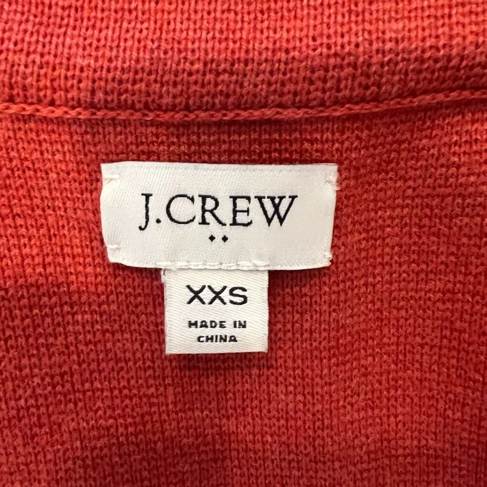 J Crew Sweater Blazer Womens XXS Burnt Orange Rust Jacket Two Button Pockets‎